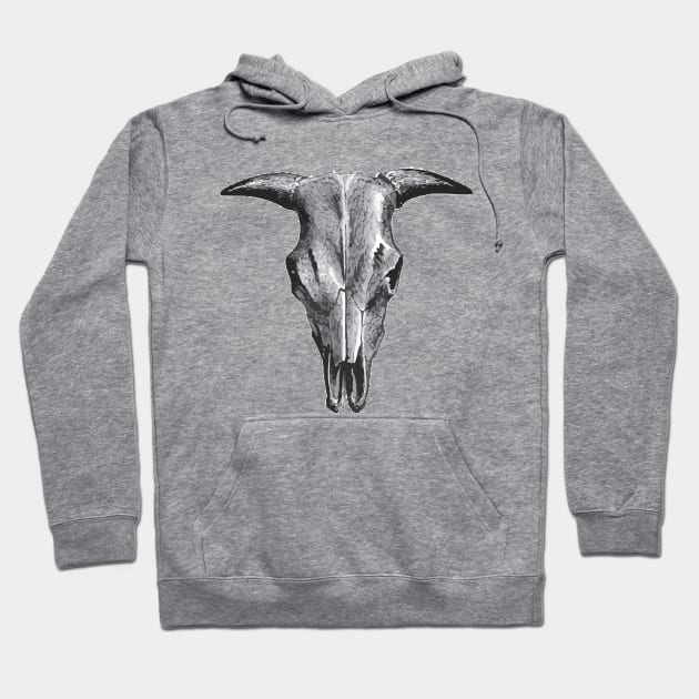 Livestock Cow Skull Head Picture Hoodie by KC Happy Shop